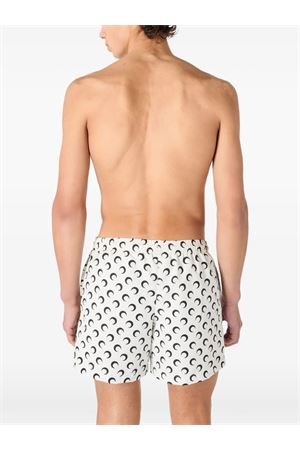 White moon-print swim shorts MARINE SERRE | MSW002ACWOV0088WH00